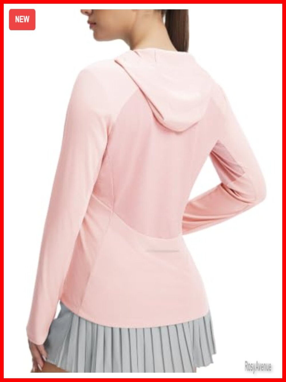 Women's Long Sleeve Sun Shirt UPF 50+ Mesh Back Hooded Active Top